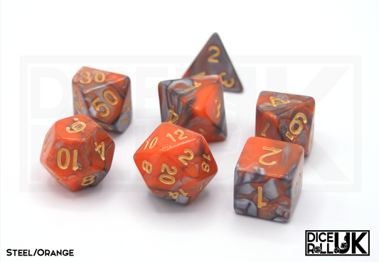 Elemental Dice | Steel & Orange