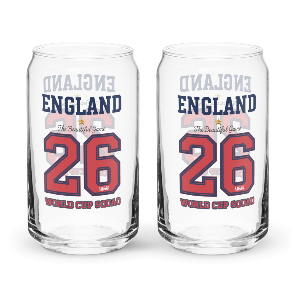 England World Cup '26' Can-Shaped Glass