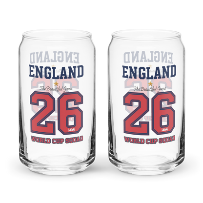 England World Cup '26' Can-Shaped Glass