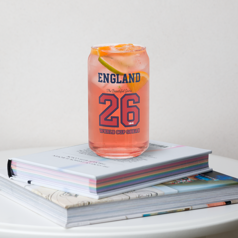 England World Cup '26' Can-Shaped Glass