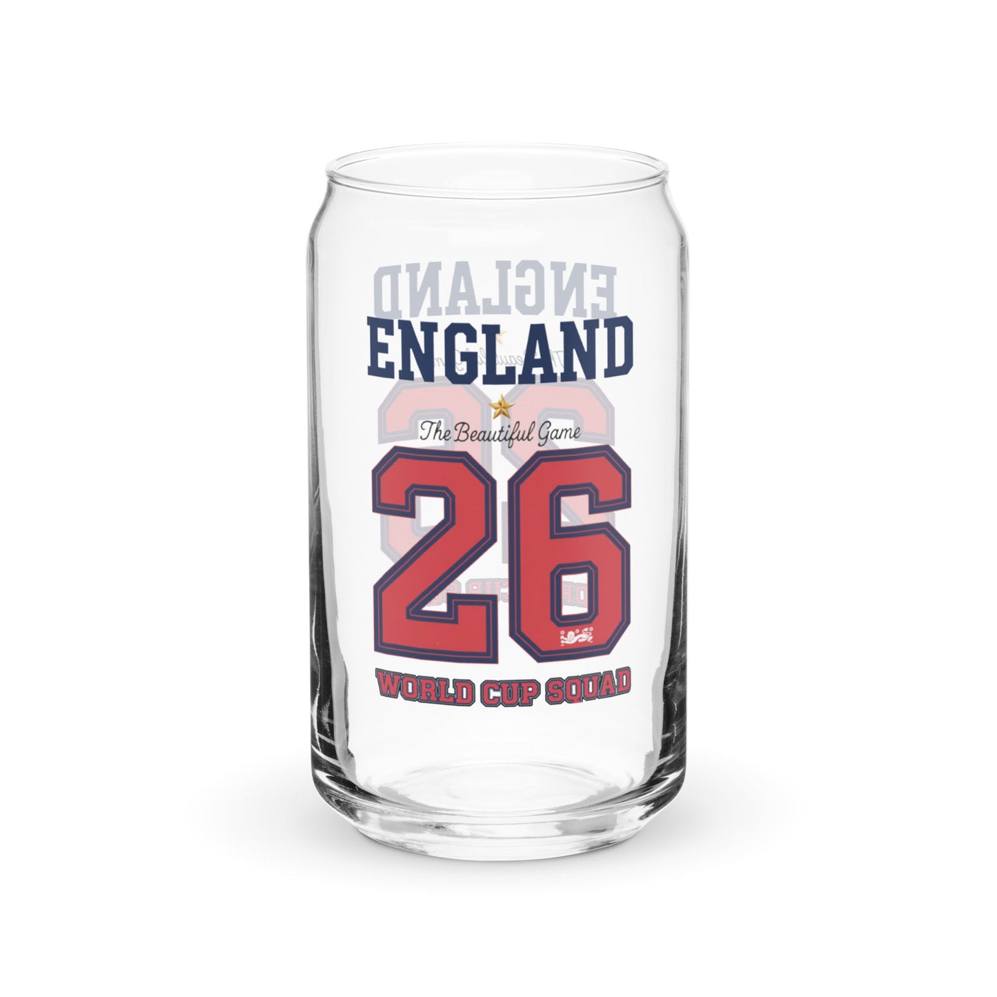 England World Cup '26' Can-Shaped Glass