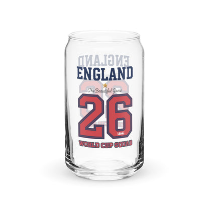 England World Cup '26' Can-Shaped Glass