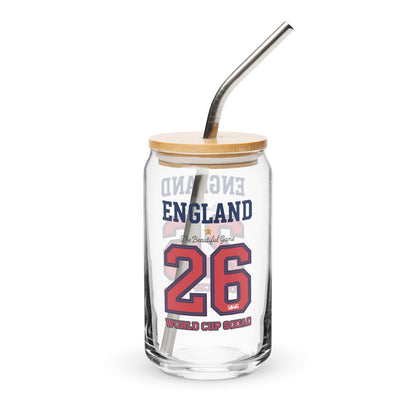 England World Cup '26' Can-Shaped Glass